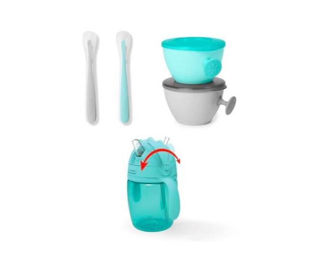 Skip Hop Zestaw jedzeniowy Easy-Feed Teal/Grey - 1255906 - zdjęcie 2
